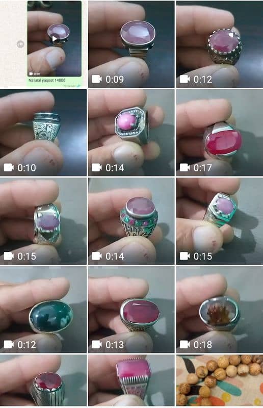 Ruby(yaqoot) Neelam , and other stones Silver rings 19