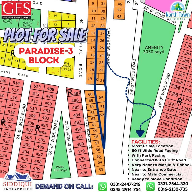 PLOT SALE IN NORTH TOWN RESIDENCY PHASE 1 PARADISE BLOCK 0