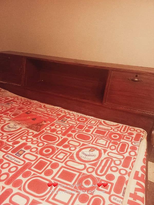 good quality wooden bed with matres 4