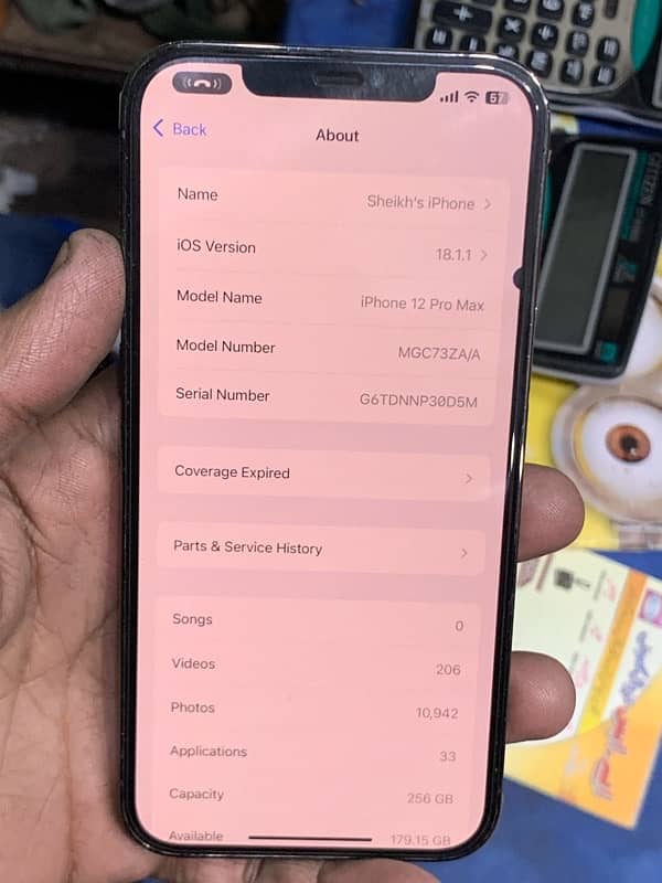 iphone 12pro max 256 GB dual physical pta approved only mobile hai 6