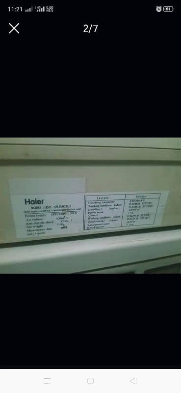 Haier AC for sale fresh condition 0