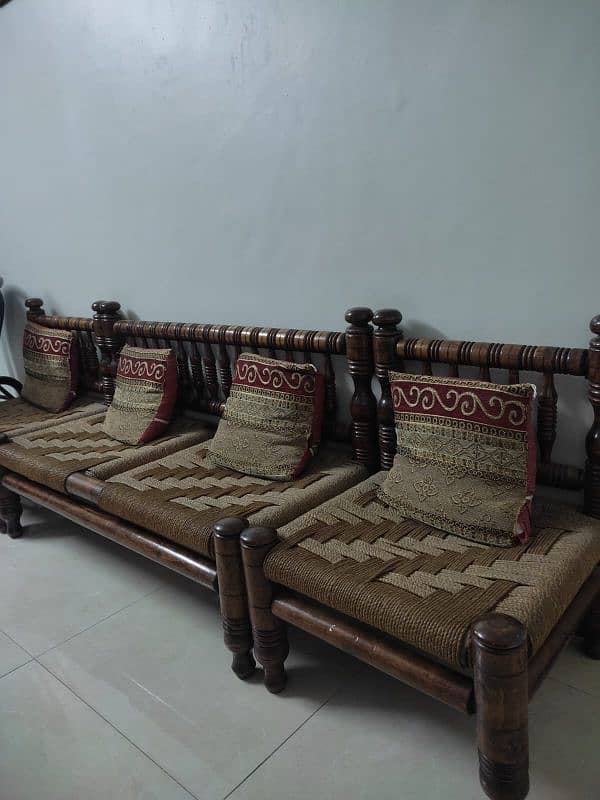 jute 4 seater sofa set 0