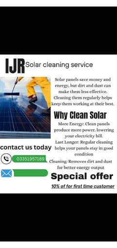 Contact Us for solar panels cleaning service