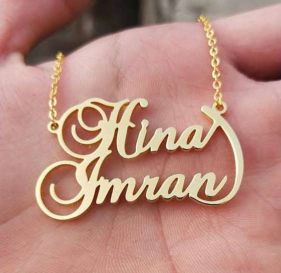 Csutomized Name Necklace ( Gold Plated & Silver Plated ) 1