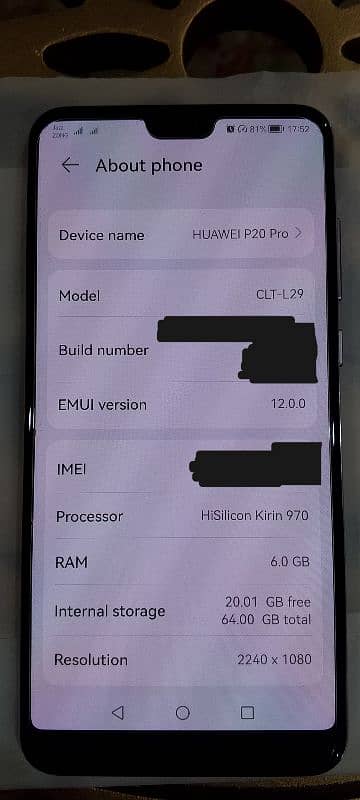 Huawei P20 pro (with full box) 10