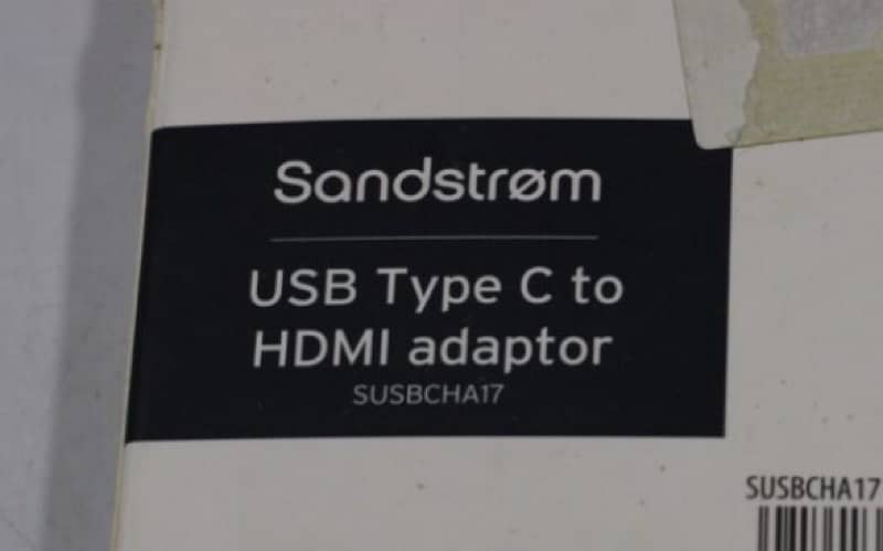 Sandstrøm USB type C to HDMI adaptor black - connect to HDMI display 1