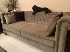 5 Seater Sofa Set Perfect Condition - Gun Metalic Colour