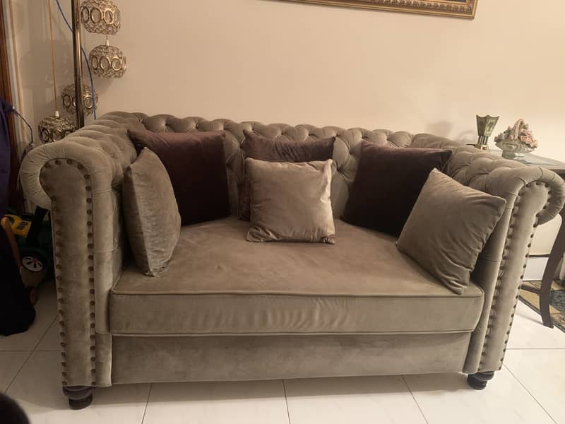 5 Seater Sofa Set Perfect Condition - Gun Metalic Colour 7