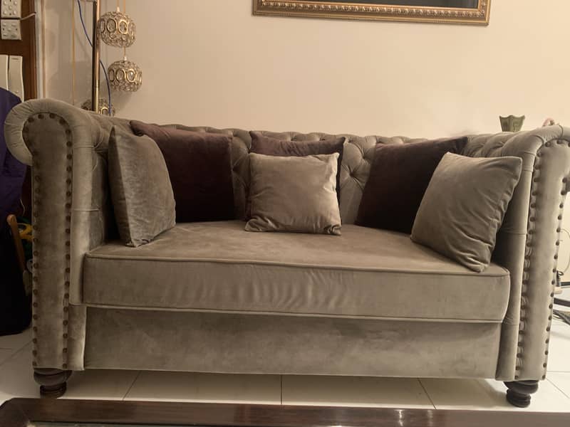 5 Seater Sofa Set Perfect Condition - Gun Metalic Colour 8