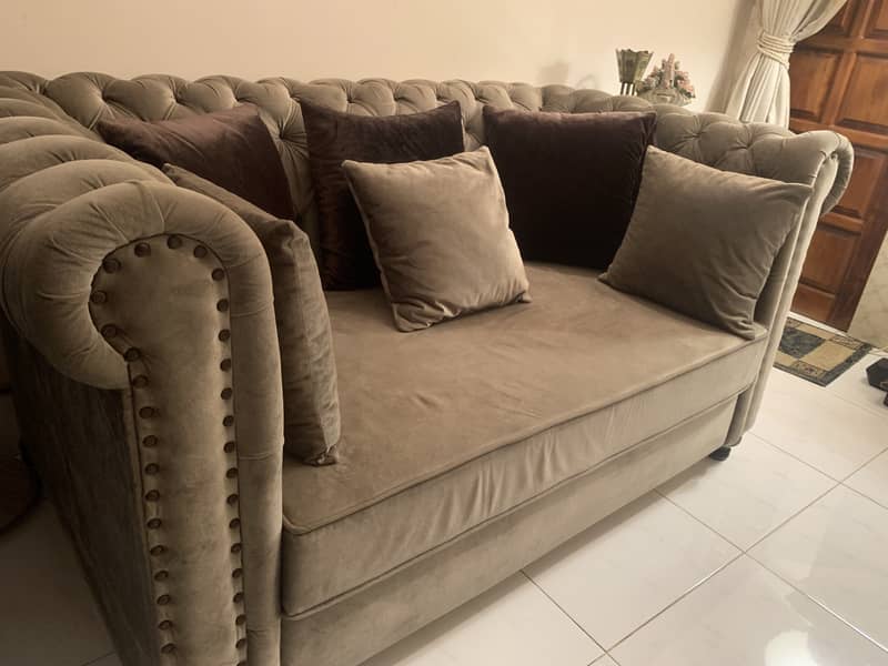 5 Seater Sofa Set Perfect Condition - Gun Metalic Colour 12