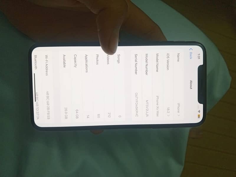 iPhone XS Max jv 64gb water pack ha 5