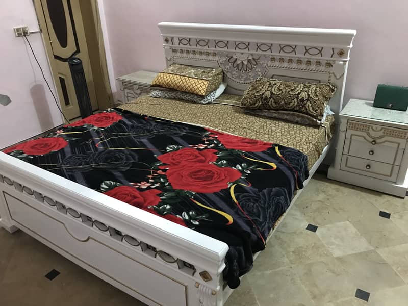 One bed with side table and matters 1