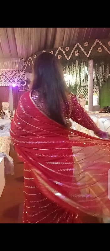 red color saree like new 2