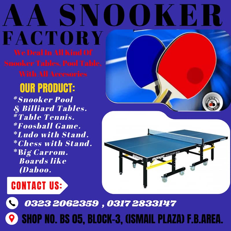 Tennis Table | Football Games | Snooker | Pool | Table Tannis 8 wheel 0