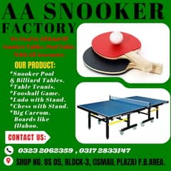 Tennis Table | Football Games | Snooker | Pool | Carrom Board | Sonke