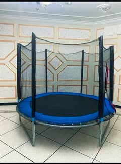 8FT Trampoline with Enclosure Net Outdoor Jump Rectangle Trampoline