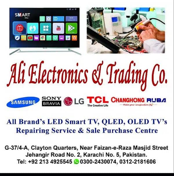 TV LCD LED smart tv repair home services all karachi 1