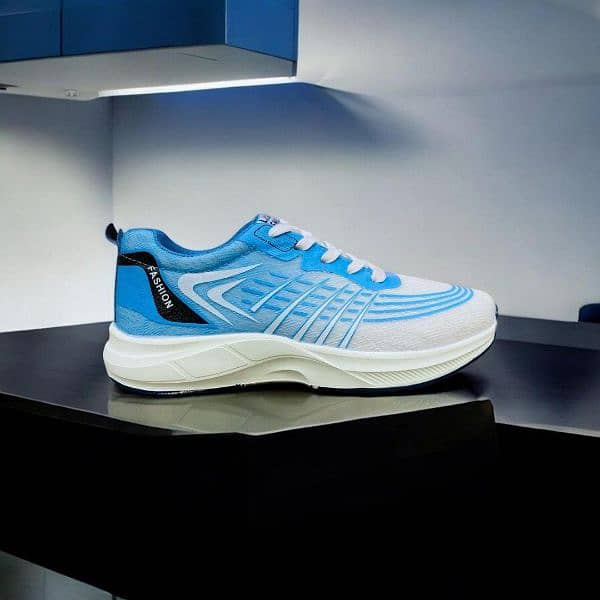 Synthetic Leather Blue Sneakers 2