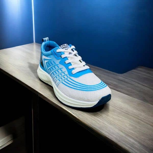 Synthetic Leather Blue Sneakers 3