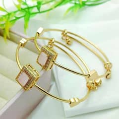 gold plated crystal Kara bracelet