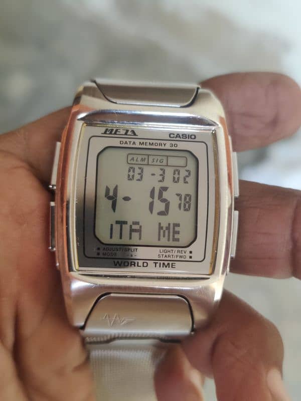 New Casio MF 7A Data Bank Dual Time, world time watch for sale 1