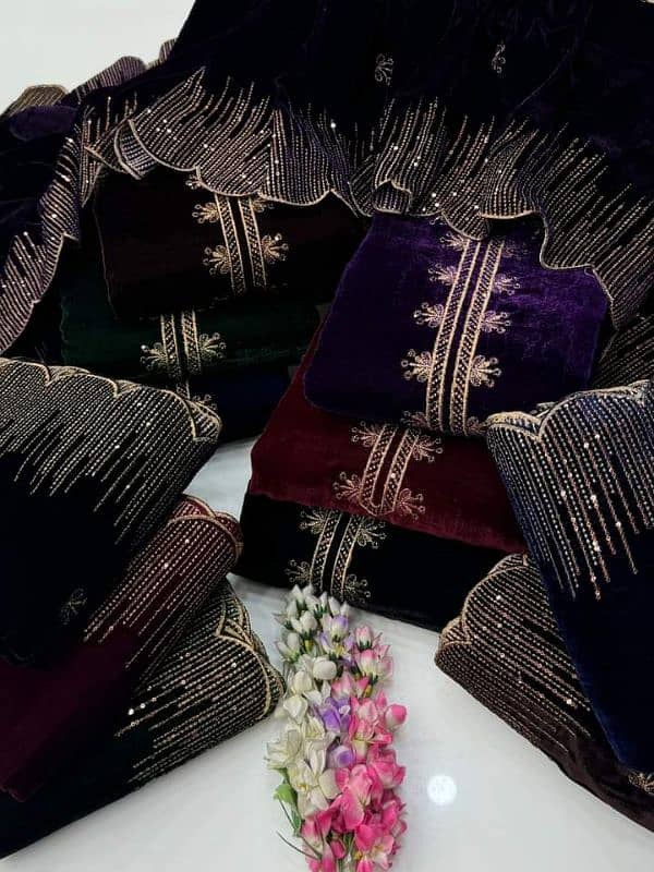 3pc Micro velvet Handwork Mukaish suit guaranteed stuff(sale) 2