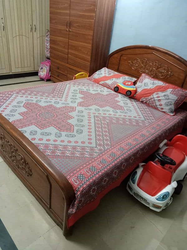 Queen size bed with mattress 1