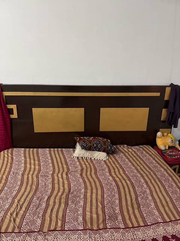 bed |double bed with side tables for sale | wooden bed | king size bed 0