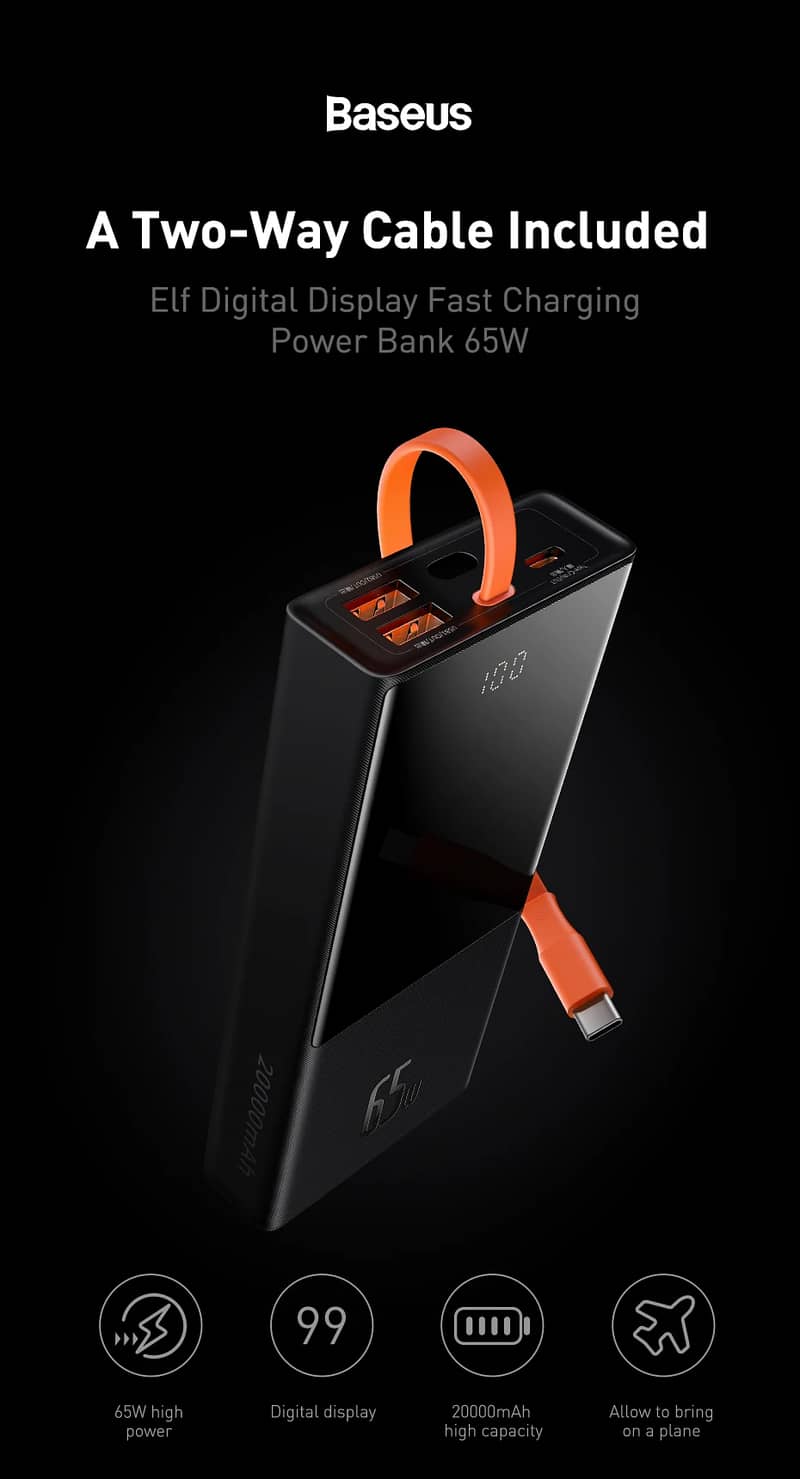 Laptop | iPhone | Samsung Power Bank - Baseus, US-Based Brand | USB-C 4