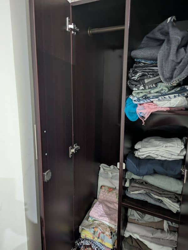 clothe wardrobe for sale with computer table 2