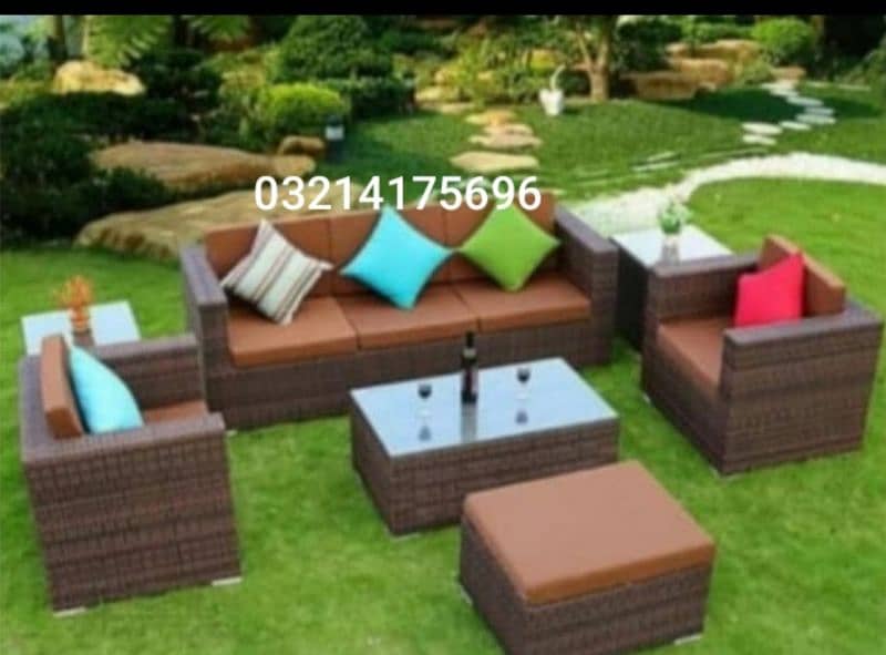 RATTNA OUTDOOR GARDEN UPVC FURNITURE SOFA SET CHAIRS TABLE UMBRELLA 4