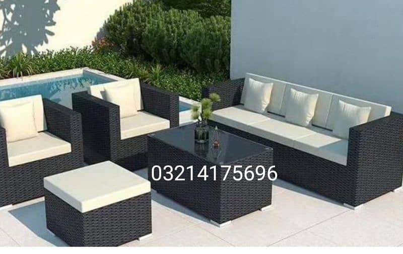 RATTNA OUTDOOR GARDEN UPVC FURNITURE SOFA SET CHAIRS TABLE UMBRELLA 5