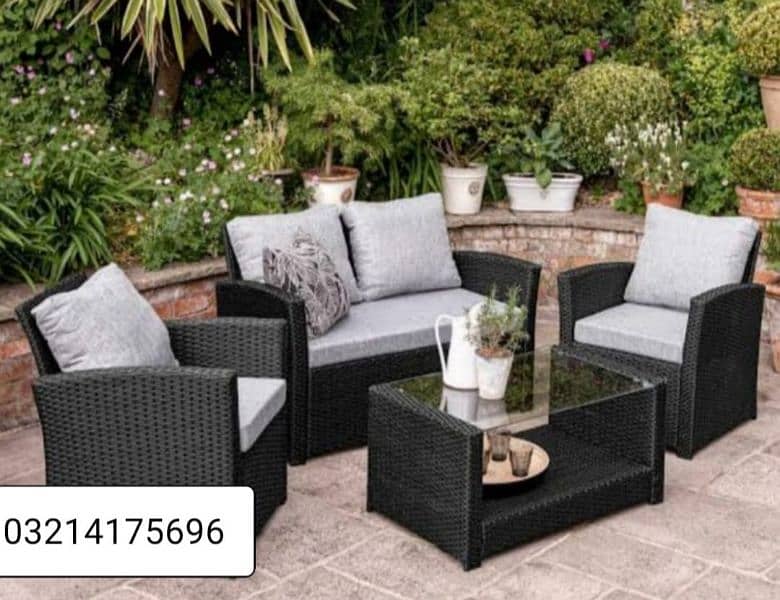 RATTNA OUTDOOR GARDEN UPVC FURNITURE SOFA SET CHAIRS TABLE UMBRELLA 6