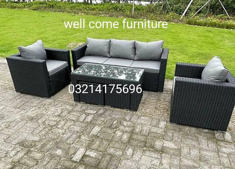 RATTNA OUTDOOR GARDEN UPVC FURNITURE SOFA SET CHAIRS TABLE UMBRELLA 9