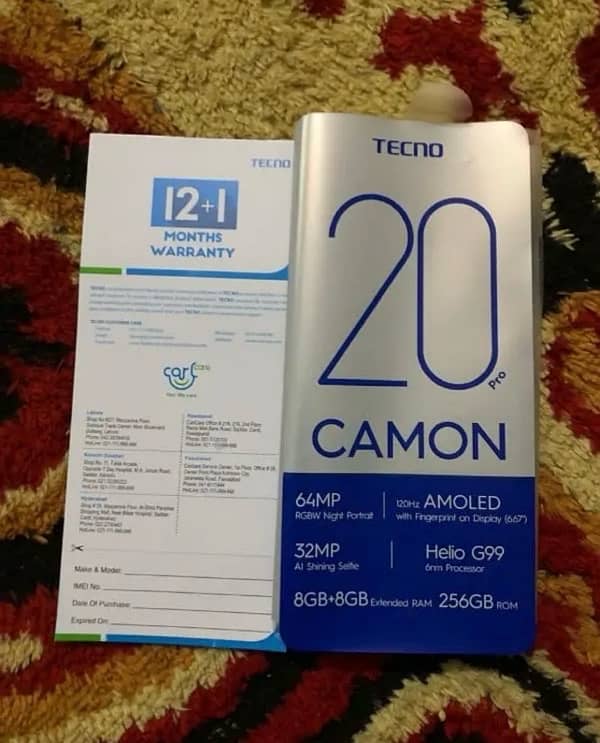 Techno Camon 20 Pro Full Box 10/10 1