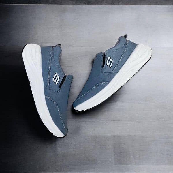 men casual grey synthetic leather sneakers 4