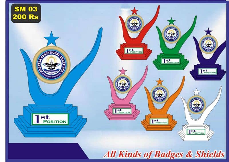 school Awards and shields Madels 15