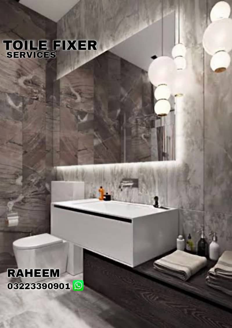 Tile Fixer/ Washroom Tile Fixing/ plumbing /Wall Tiles Services 1