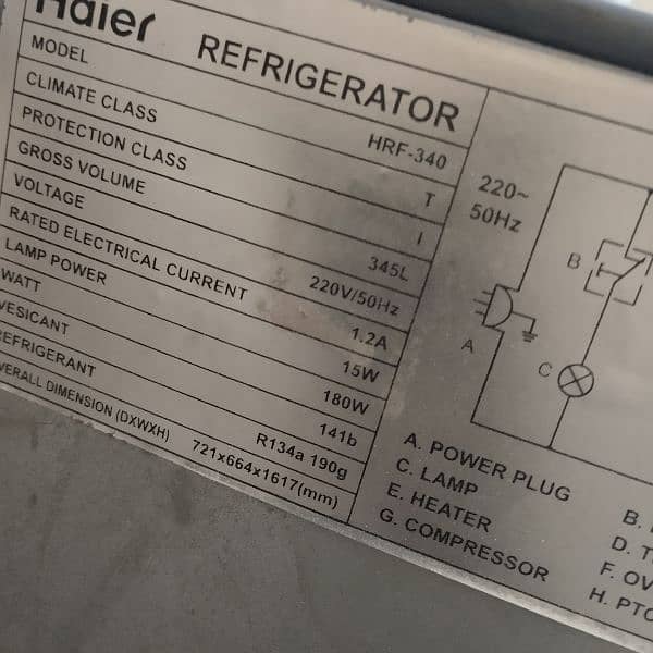 Used Haier Refrigerator full size 3