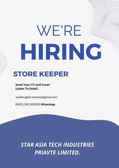 Store Keeper/ Store management officer