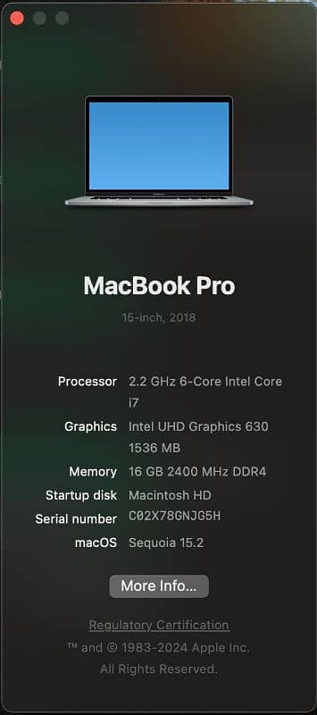 macbook pro 2018 touch bar 15" 1