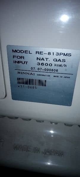 Rinnai Gas Heater 813 Energy Saver  Original Made in Japan 1