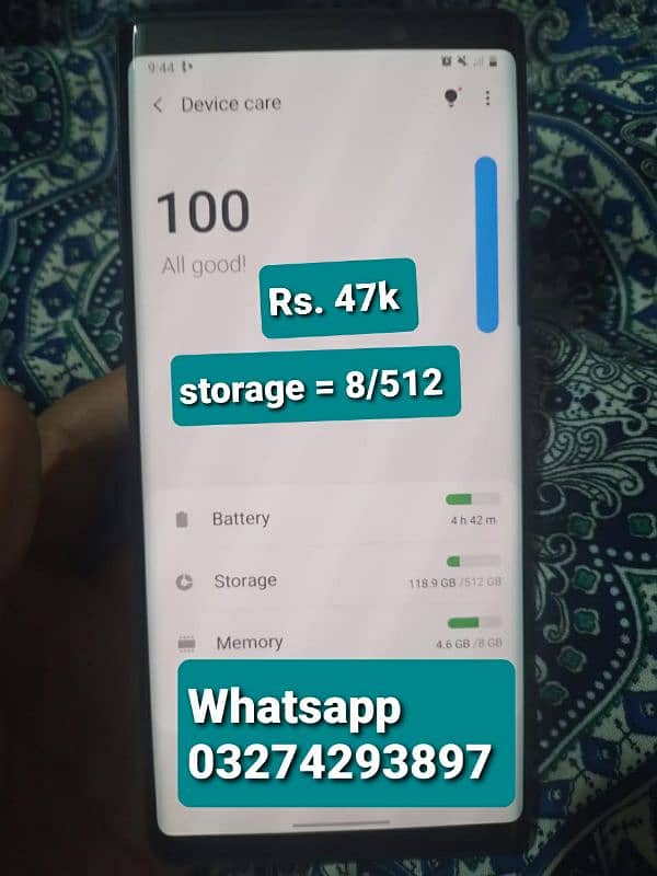 samsung not 9 storage 8/512 0