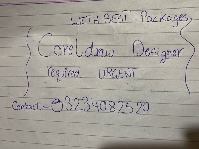 coreldraw designer required urgent 0