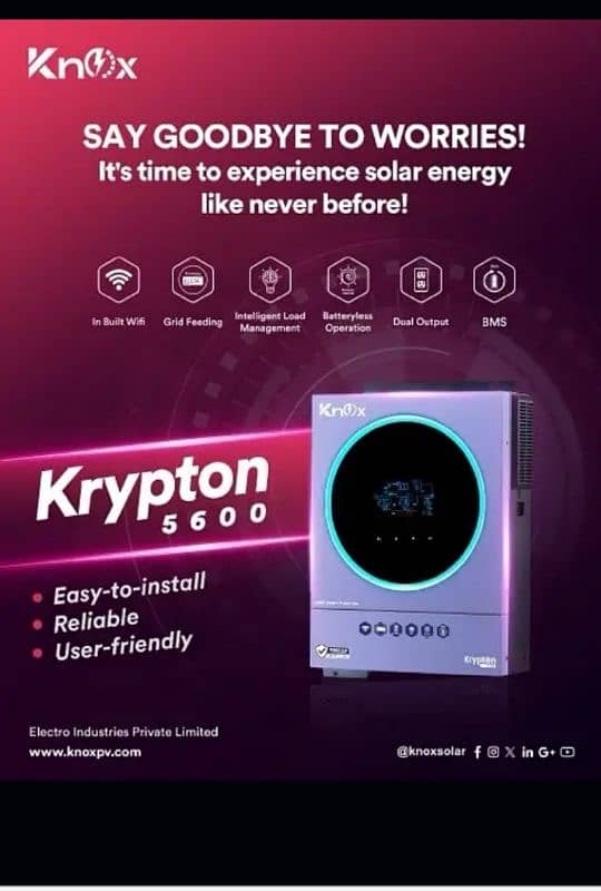 *knox *inverter* 4 *KVA  *pv*5600*pin pack . 0308=546=70=95 2