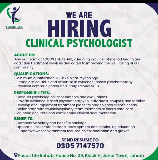 WE ARE HIRING CLINICAL PSYCHOLOGIST 0