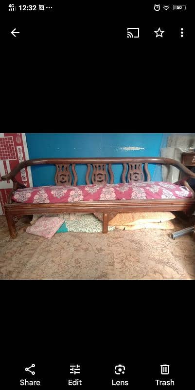 5 seater wooden sofa set 1