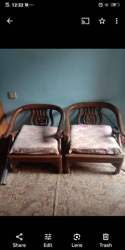 5 seater wooden sofa set 2