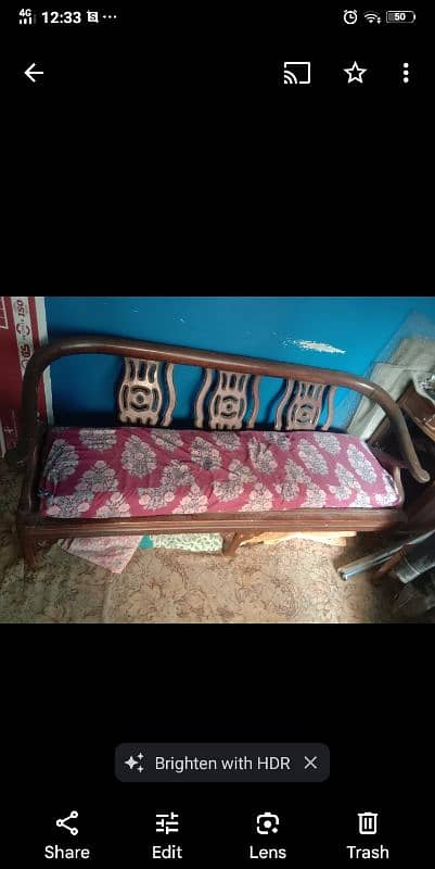 5 seater wooden sofa set 3