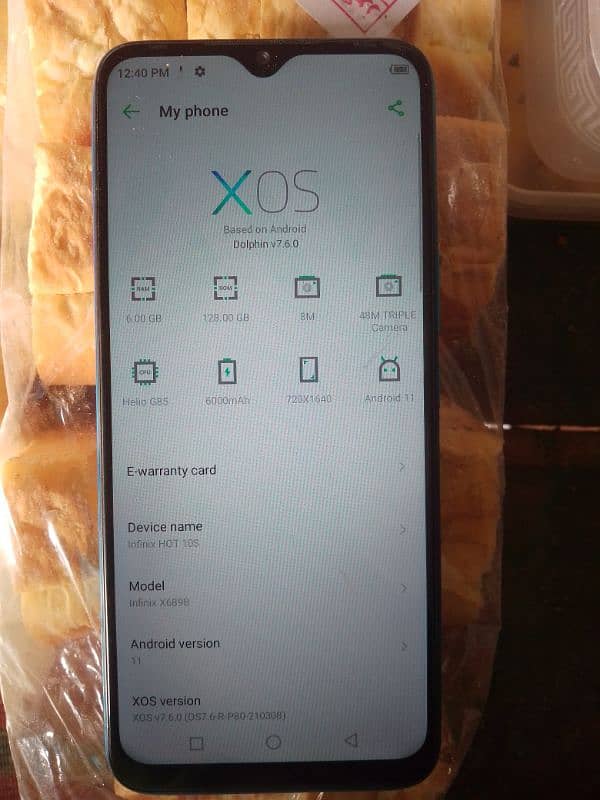 infinix Hot 10s 6/128  8/10 condition 4